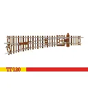 Aiguillage à gauche 166 mm 15° 631 mm - Hornby TT8008 - 1/120