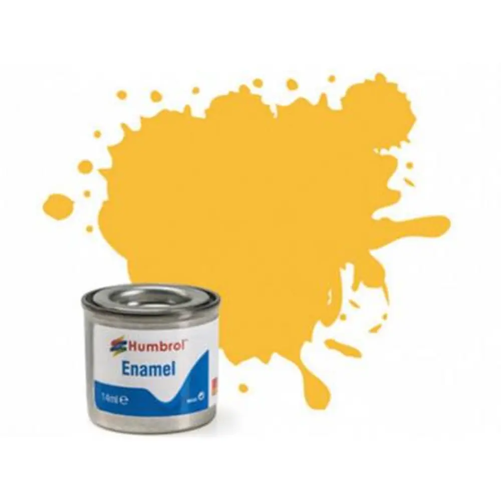 Peinture cellulosique couleur Jaune Avion Ecole Mat N°24 - Humbrol AA0268 - 14 mL