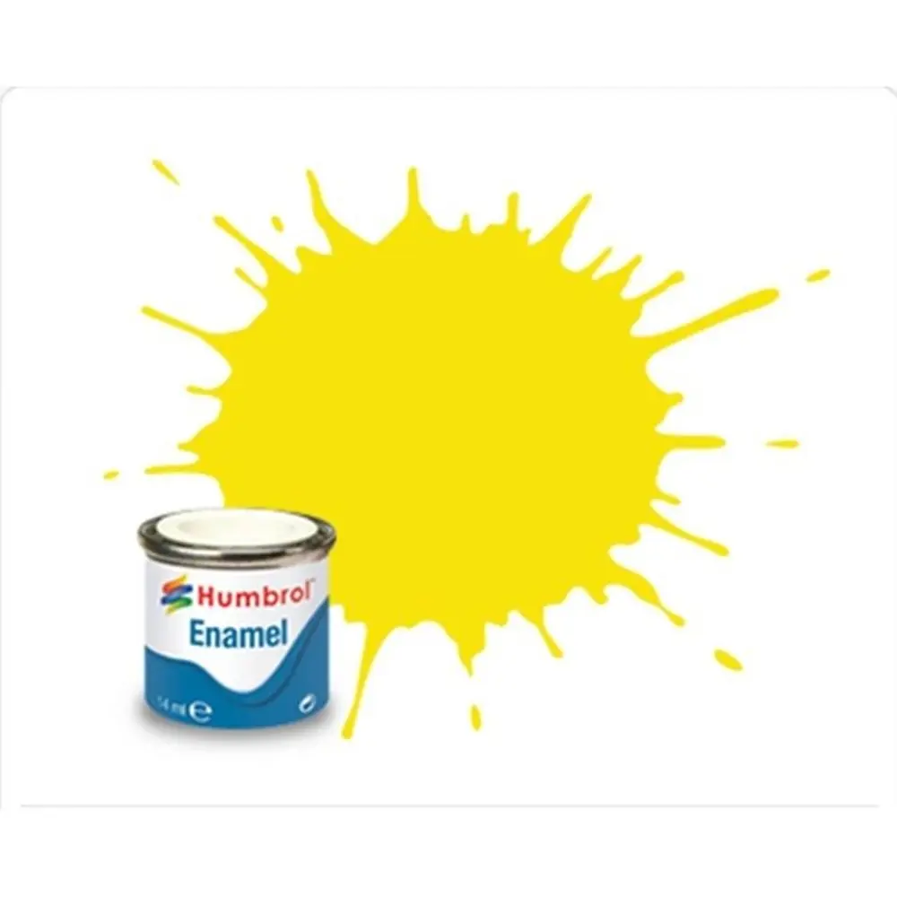 Peinture cellulosique couleur Jaune Citron Mat N°99 - Humbrol AA1095- 14 mL