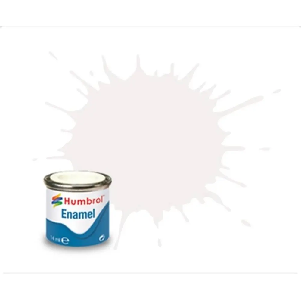 Peinture cellulosique couleur Blanc Satine N°130 - Humbrol AA1434 - 14 mL