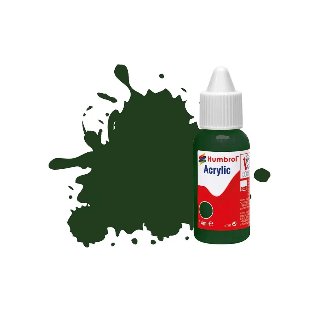 Peinture acrylique n°3 - couleur vert brunswick BRILLANT HUMBROL DB0003 | 14 mL