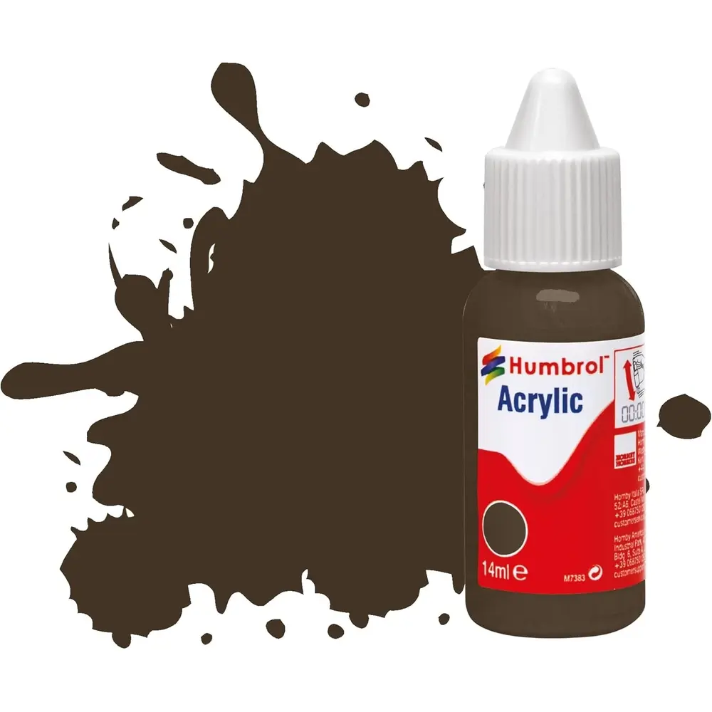 Peinture acrylique n°10 - couleur marron BRILLANT HUMBROL DB0010 - 14 mL
