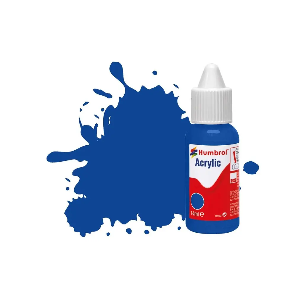 Peinture acrylique n°14 - couleur bleu de France BRILLANT - HUMBROL DB0014 | 14 mL