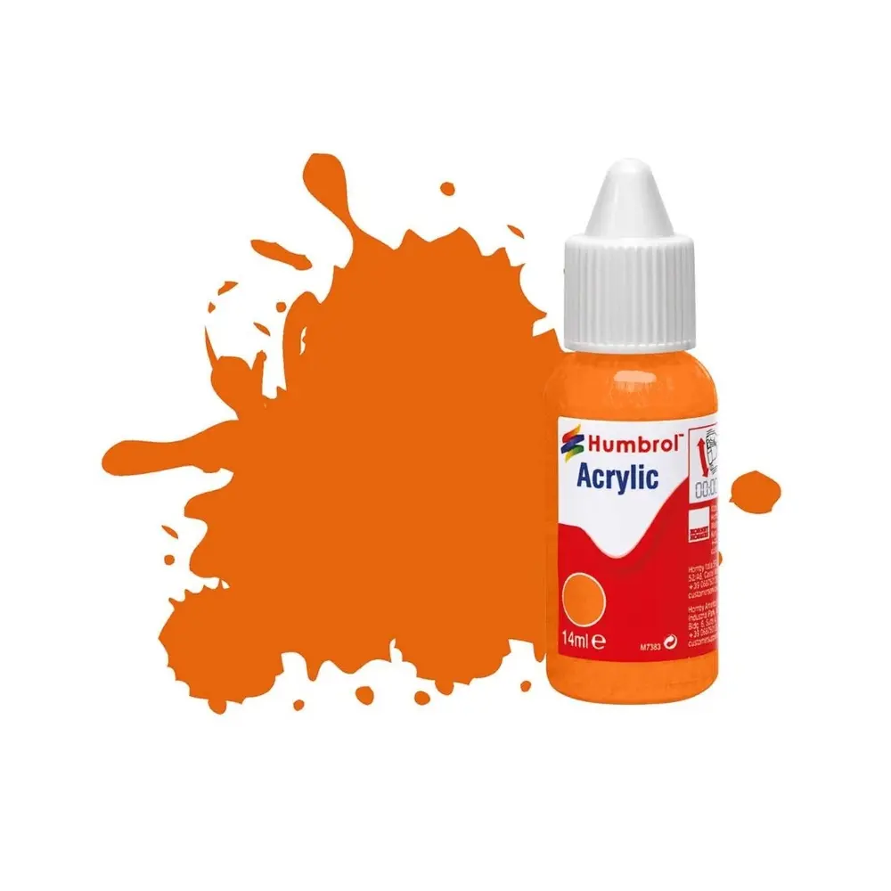 Peinture acrylique n°18 - Orange - Brillant - Humbrol DB0018 - 14 mL