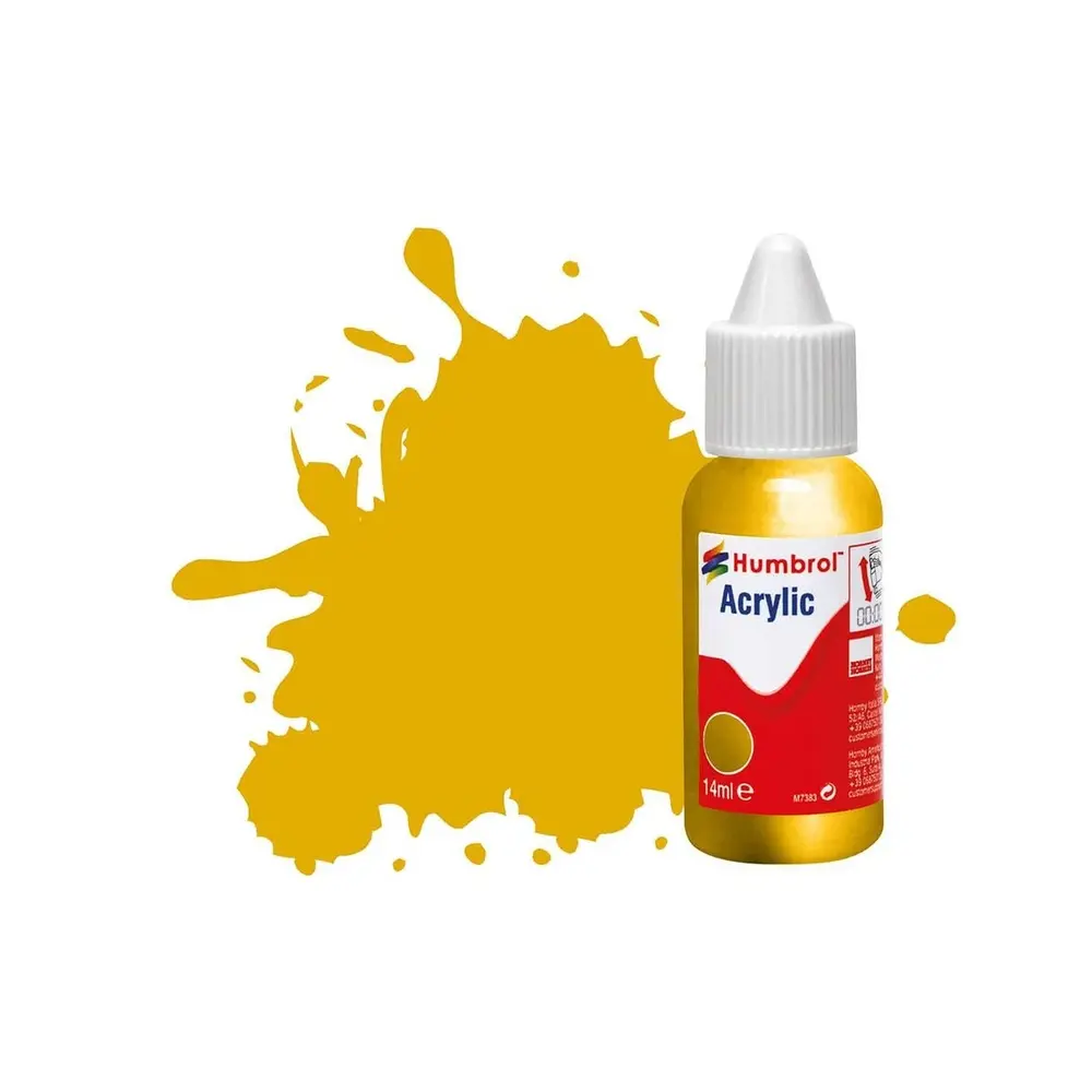 Peinture acrylique n°24 - couleur jaune MAT HUMBROL DB0024 | 14 mL