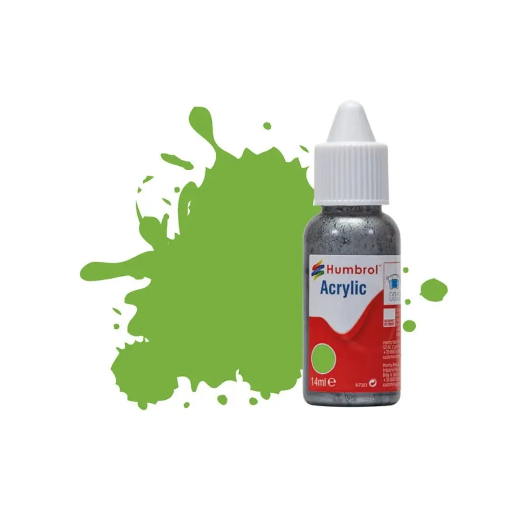 Peinture acrylique n°38 - couleur vert citron vert MAT HUMBROL DB0038 - 14 mL
