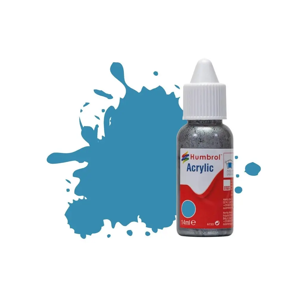 Peinture acrylique n°48 - couleur bleu méditerranée BRILLANT HUMBROL DB0048 | 14 mL