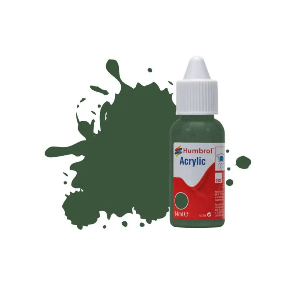 Peinture acrylique n°78 - couleur vert cockpit MAT HUMBROL DB0078 - 14 mL