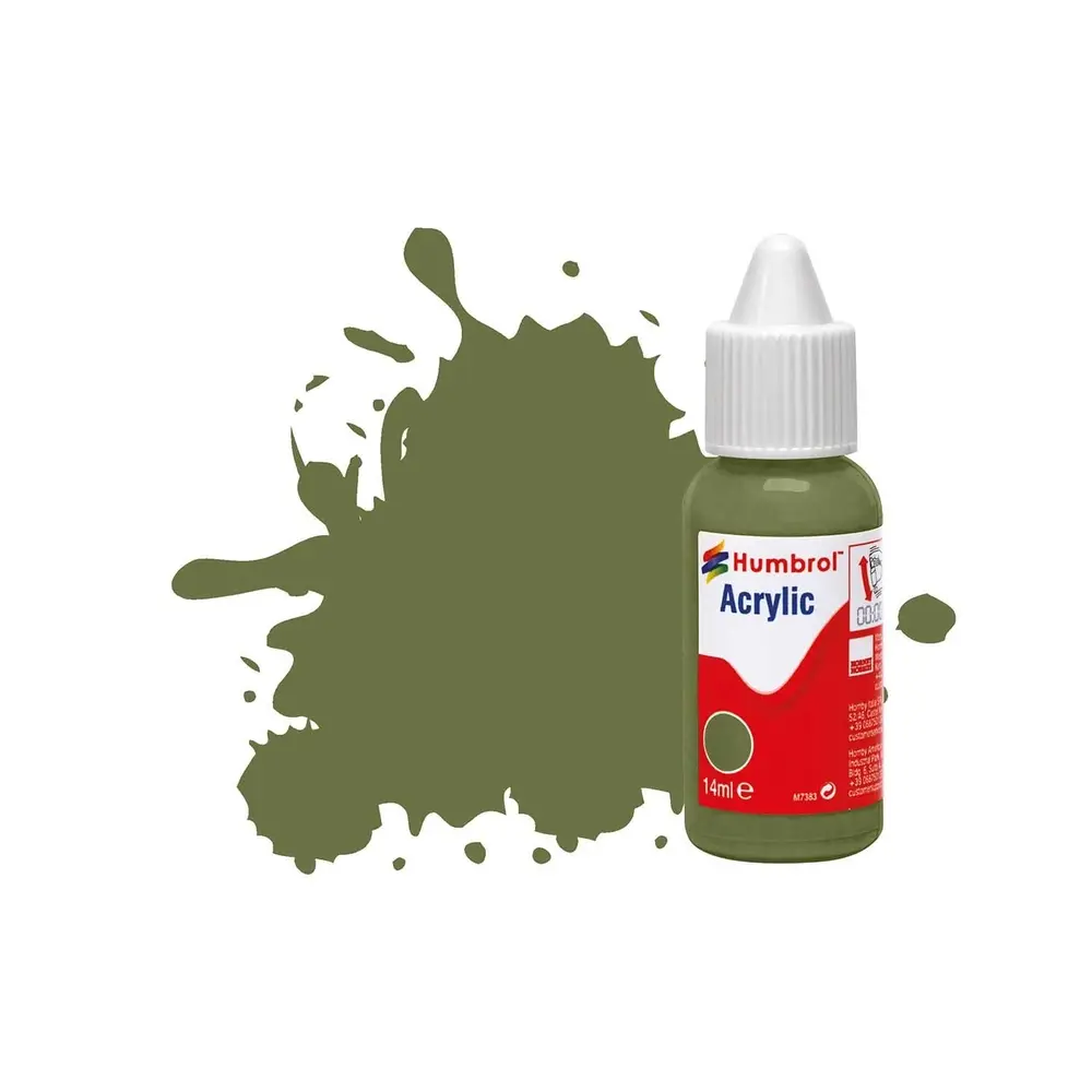 Peinture acrylique n°80 - couleur vert herbe MAT HUMBROL DB0080 | 14 mL