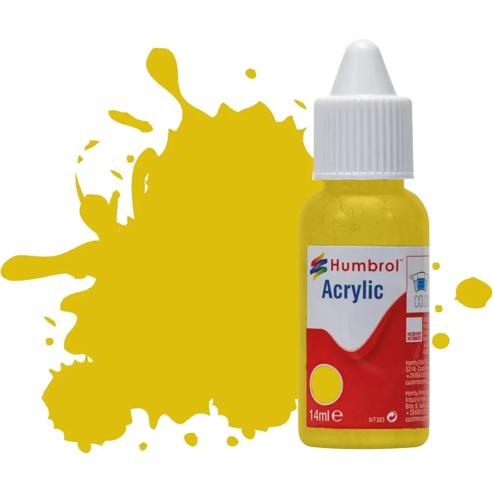 Peinture acrylique n°81 - couleur jaune pâle MAT HUMBROL DB0081 - 14 mL