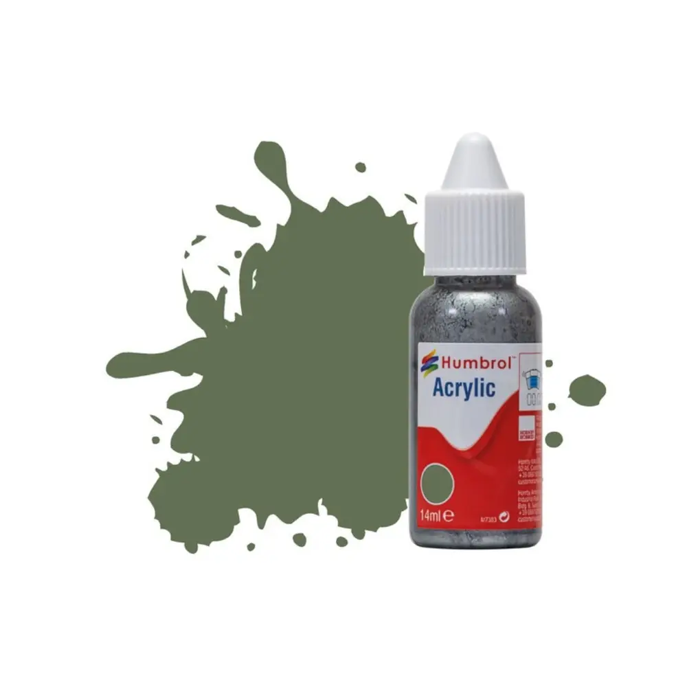 Peinture acrylique n°102 - couleur vert armée Mat HUMBROL DB0102 - 14 mL