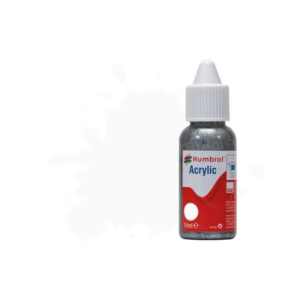 Peinture acrylique n°130 - couleur blanc SATIN HUMBROL DB0130 | 14 mL