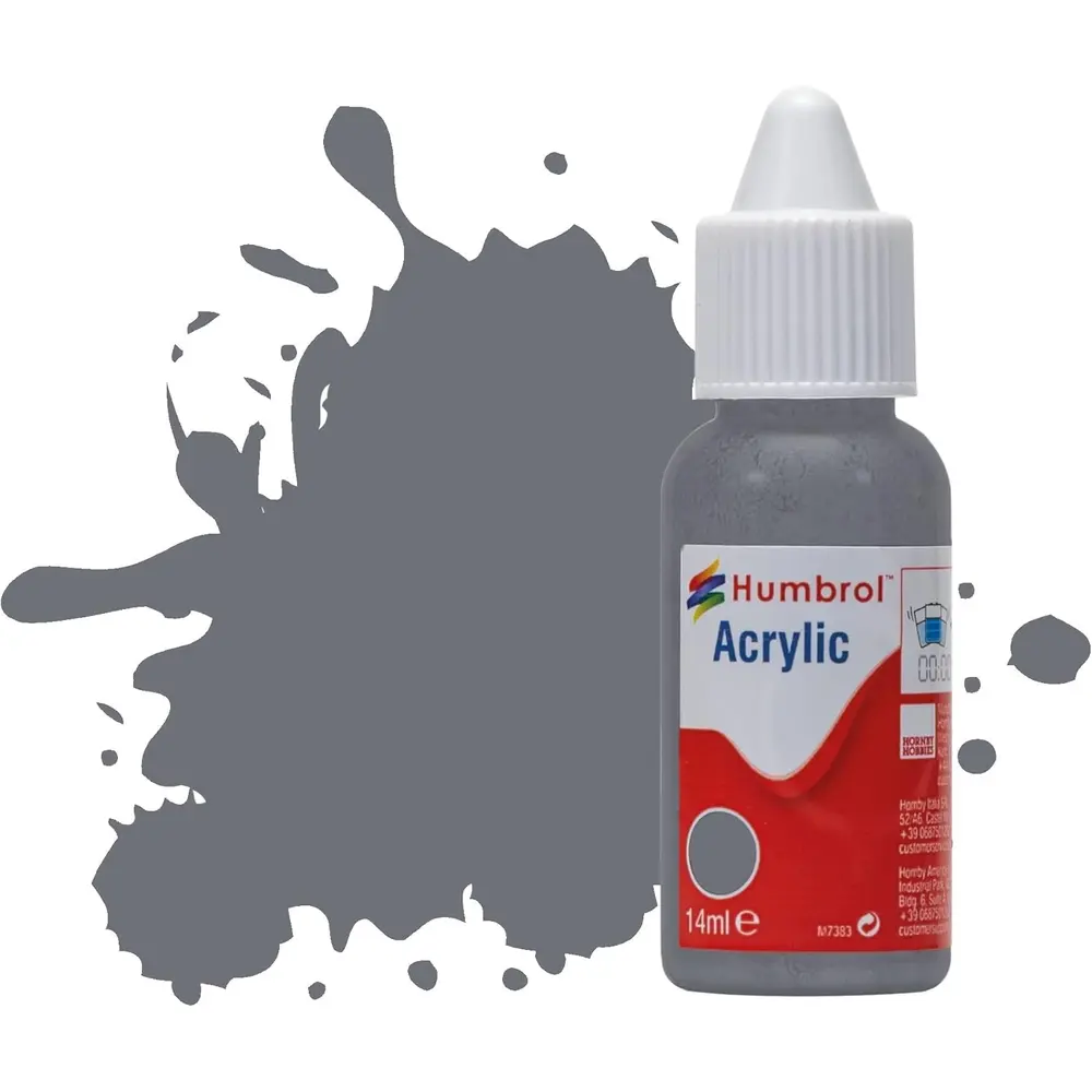 Peinture acrylique n°145 - couleur gris moyen MAT HUMBROL DB0145 - 14 mL