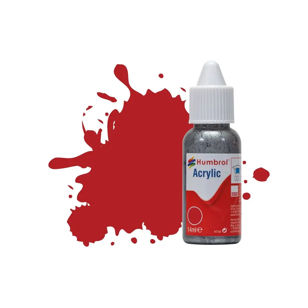 Peinture acrylique n°153 - couleur rouge insigne MAT HUMBROL DB0153 - 14 mL
