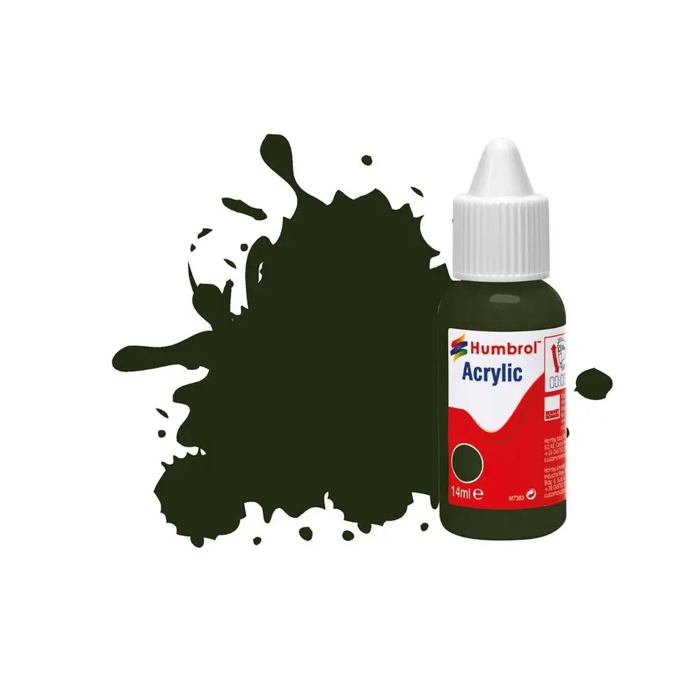 Peinture acrylique n°163 - Vert foncé - Satin - Humbrol DB0163 - 14 mL