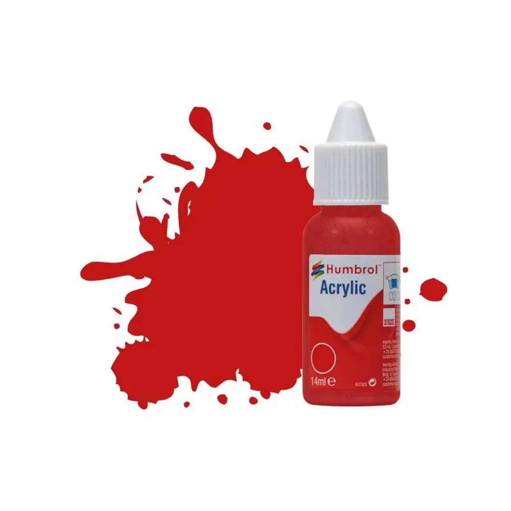 Peinture acrylique n°220 - couleur rouge italien BRILLANT HUMBROL DB0220 - 14 mL