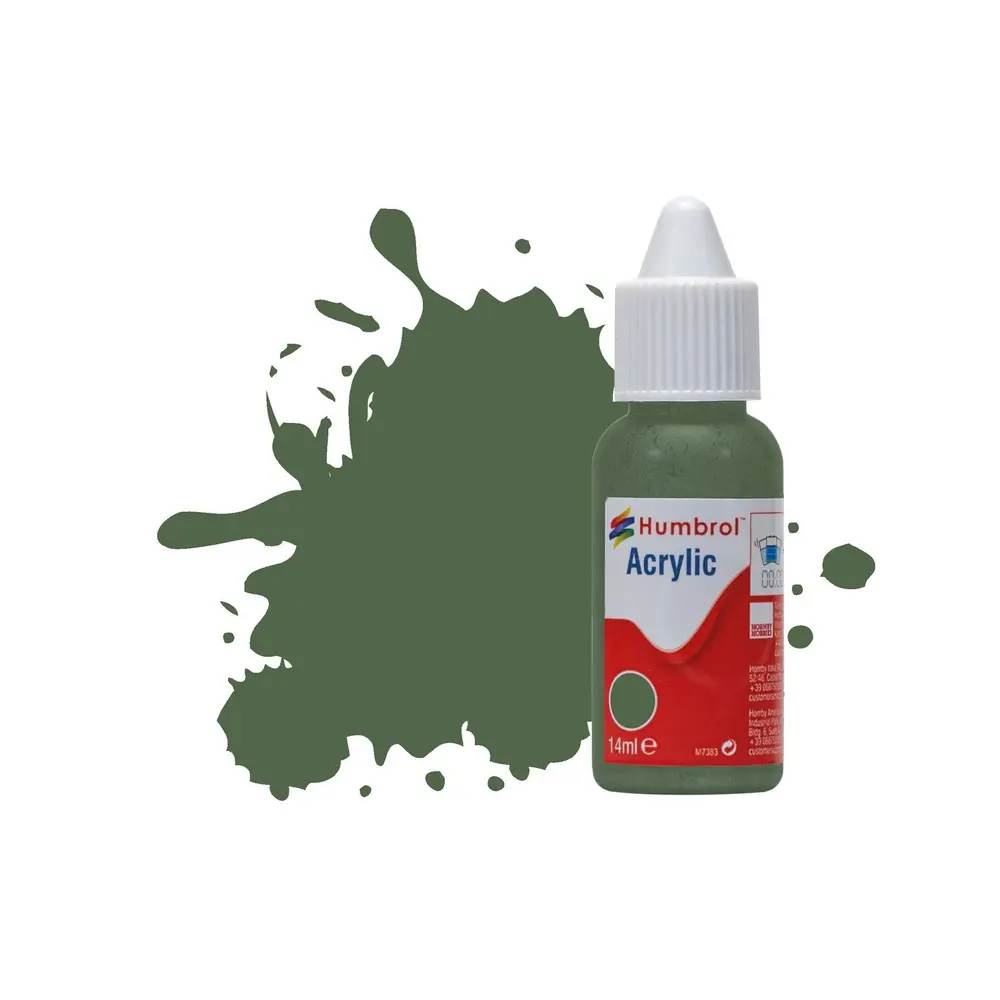 Peinture acrylique n°252 - couleur vert olive MAT HUMBROL DB0252 - 14 mL