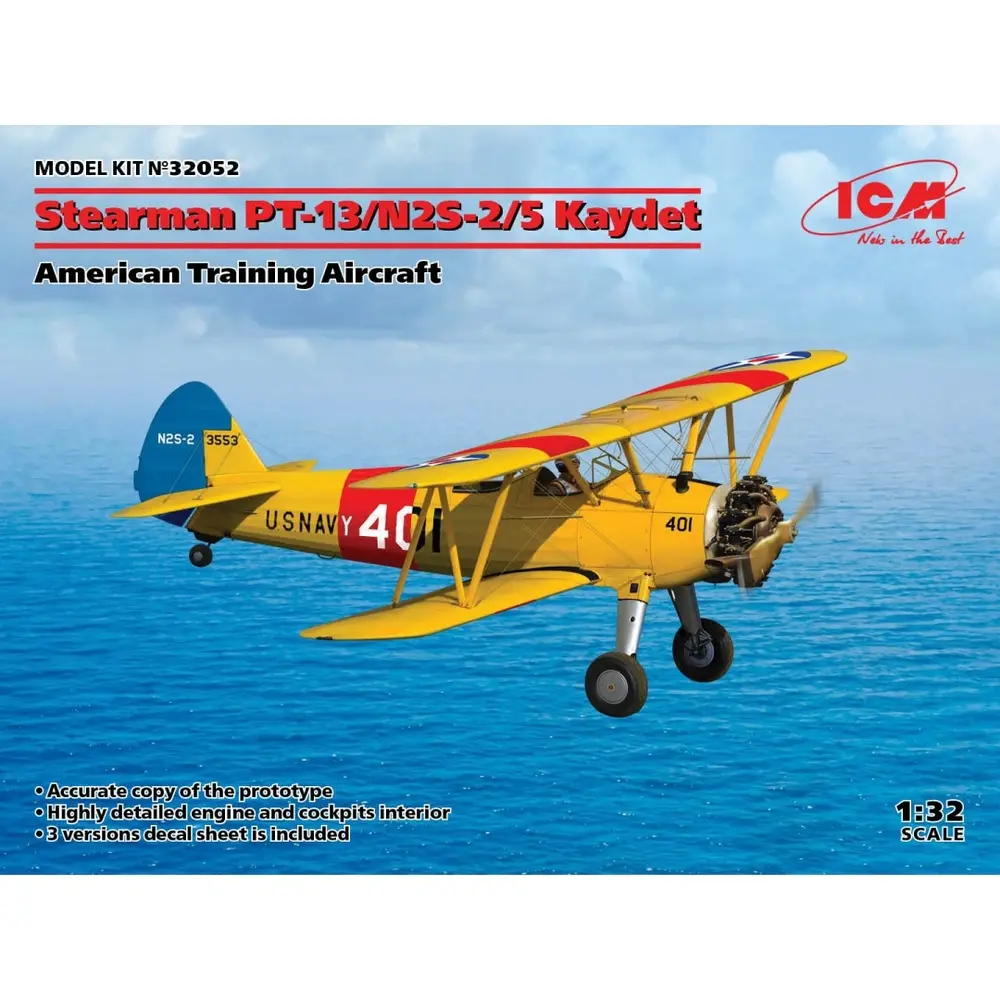 Avion Stearman PT-13/N2S-2/5 Kaydet - ICM 32052 - 1/32