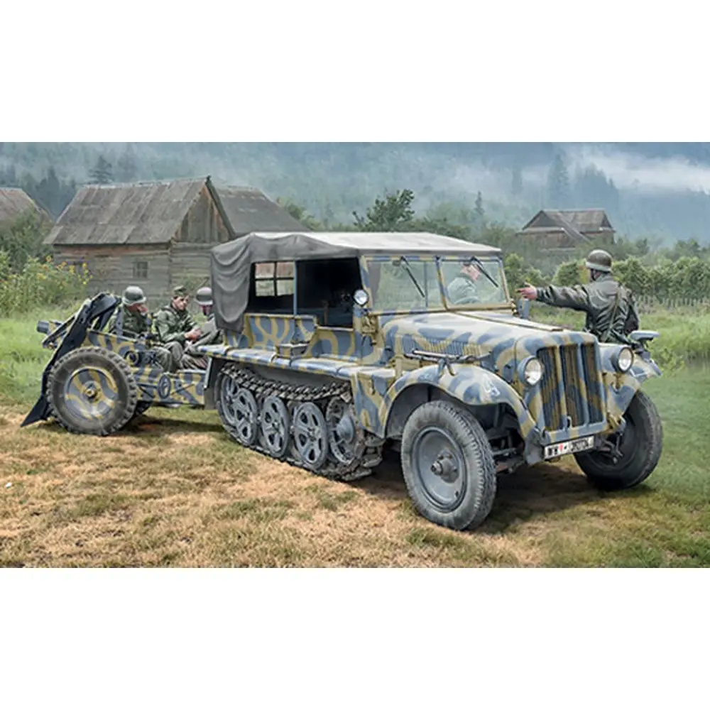 Militaire - Sd.Kfz.10 / Obusier Le.IG 18 et soldats - ITALERI 6595 - 1/35