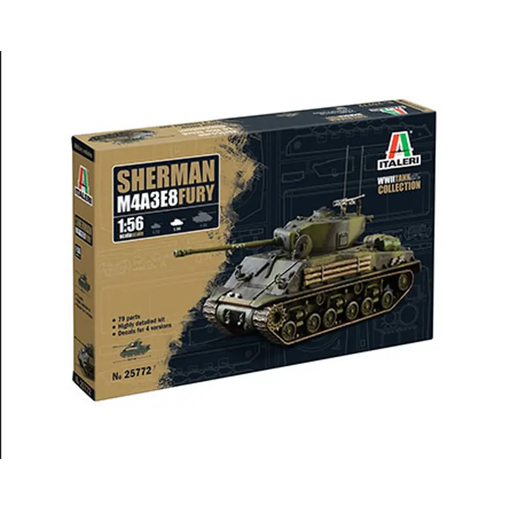 Sherman M4A3E8 Fury - Italeri 25772 - 1/56
