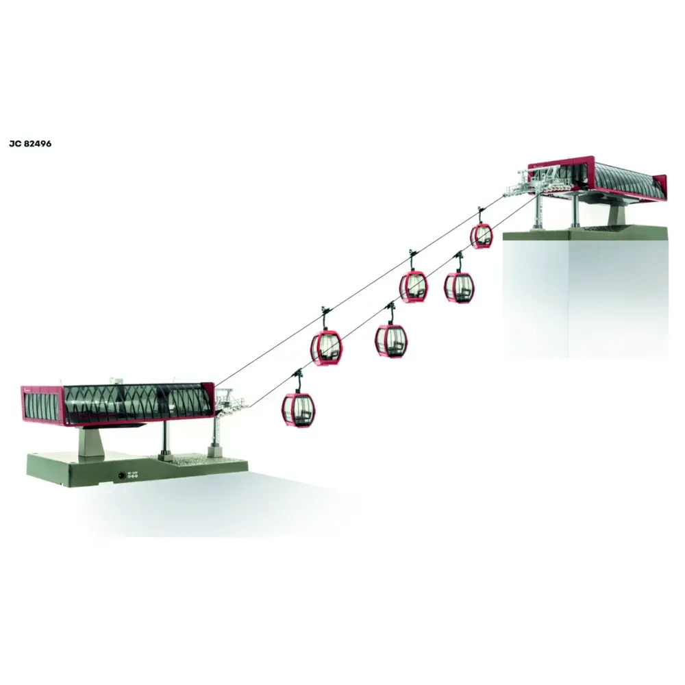 Set de 2 stations téléphériques Jägerndorfer JC82496 - HO 1/87 - câble de 10 m