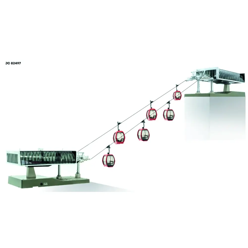 Set de 2 stations téléphériques Jägerndorfer JC82497 - HO 1/87 - câbles de 10 m