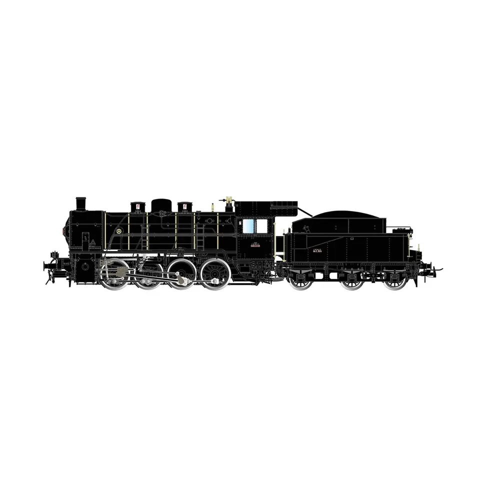 Locomotive à vapeur 2 - 040D 65 Calais - Jouef HJ2417S - SNCF - HO 1/87 - EP III - 2R - DCC SON