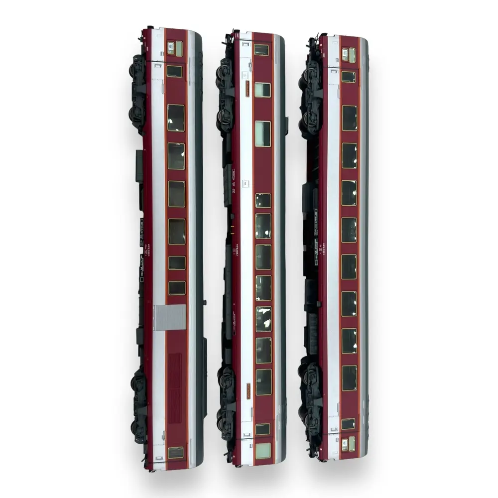 Set de 3 voitures voyageurs "TEE Le Capitole" - Jouef HJ4169 - HO 1/87 - SNCF - Ep IV - 2R