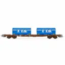 Wagon porte-conteneurs S70 "T.T.S" - Jouef 6259  - HO 1/87 - SNCF
