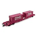 Wagon porte-conteneurs S7B ONE Touax - Jouef HJ6261 - HO 1/87