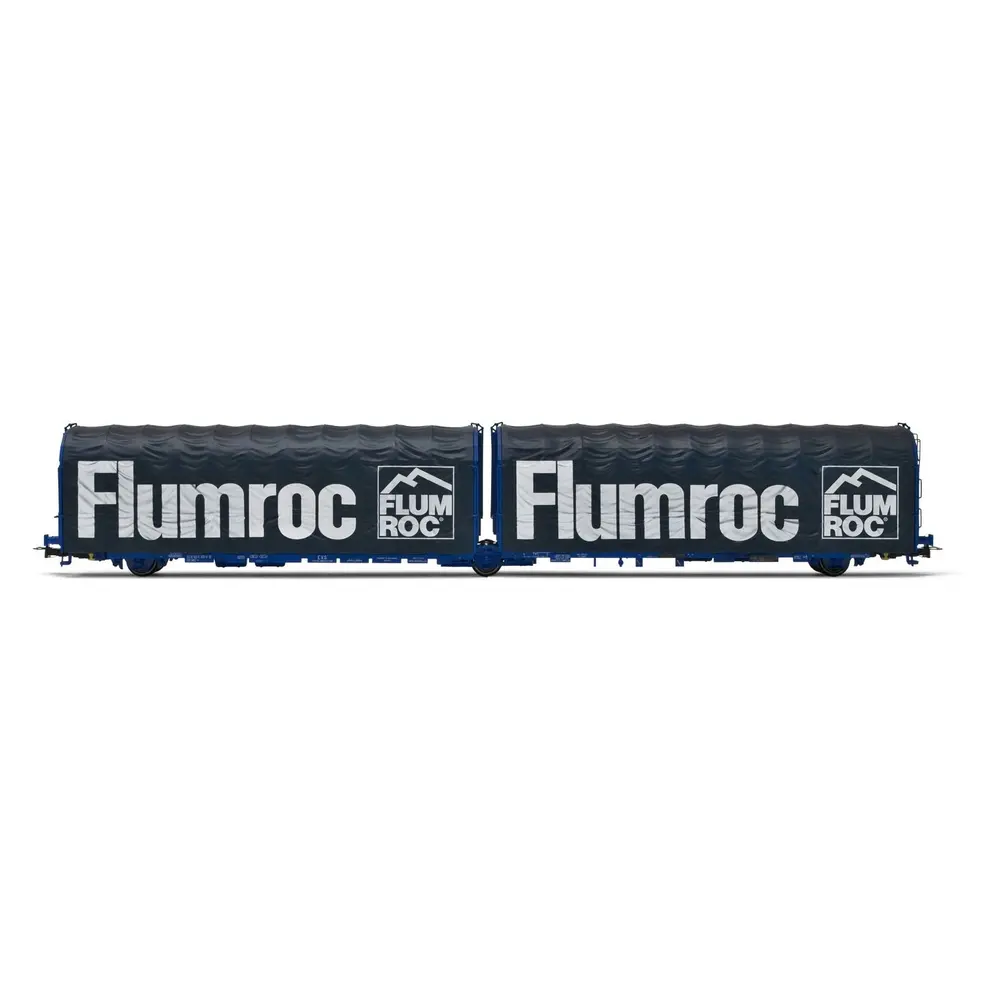 Wagon bâché à 3 essieux type Lailps, Flumroc, de la SNCF-JOUEF HJ6252 -  HO 1/87e