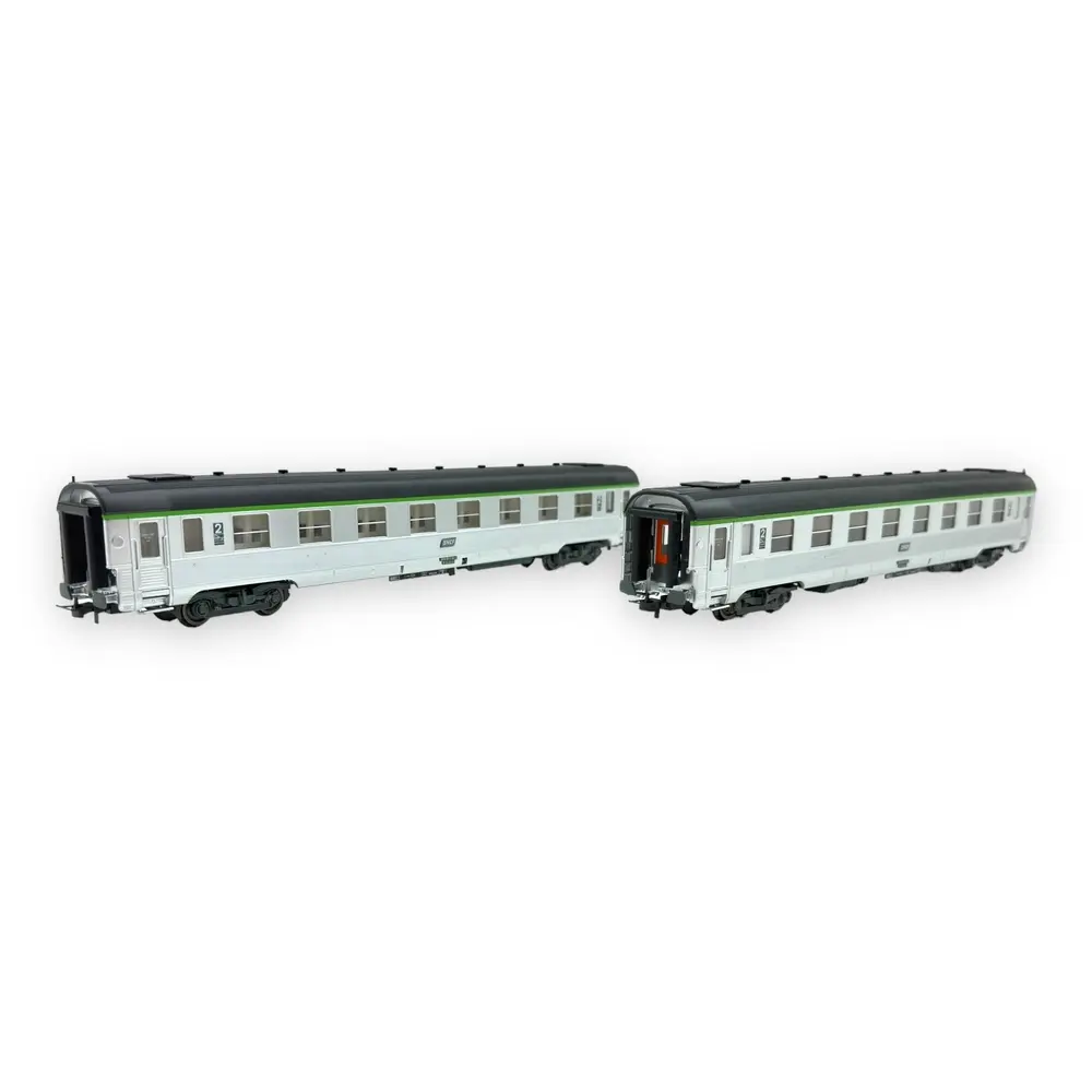 Coffret de 2 voitures DEV Inox - Jouef HJ4177 - HO 1/87 - SNCF - Ep IV - 2R