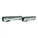 Coffret de 2 voitures DEV Inox - Jouef HJ4177 - HO 1/87 - SNCF - Ep IV - 2R