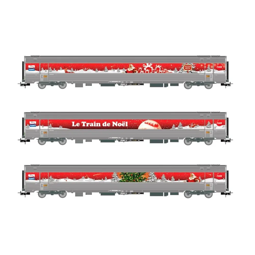 Coffret de 3 voitures "Train de Noel - Coca Cola 2010" - Jouef HJ4200 - SNCF - EP VI - 2R