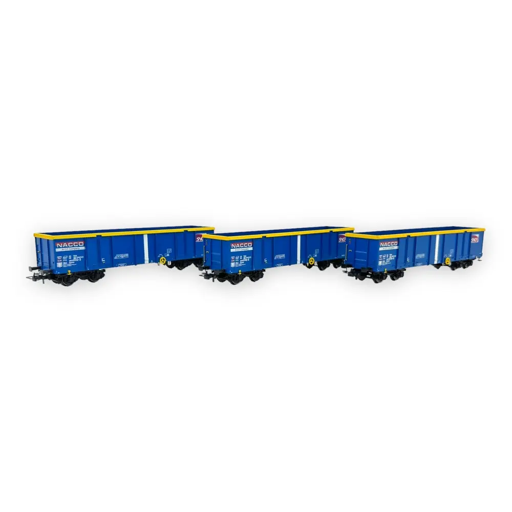 Set de 3 wagons tombereaux Eamnos - Jouef HJ6293 - HO 1/87 - SNCF - Ep VI - 2R