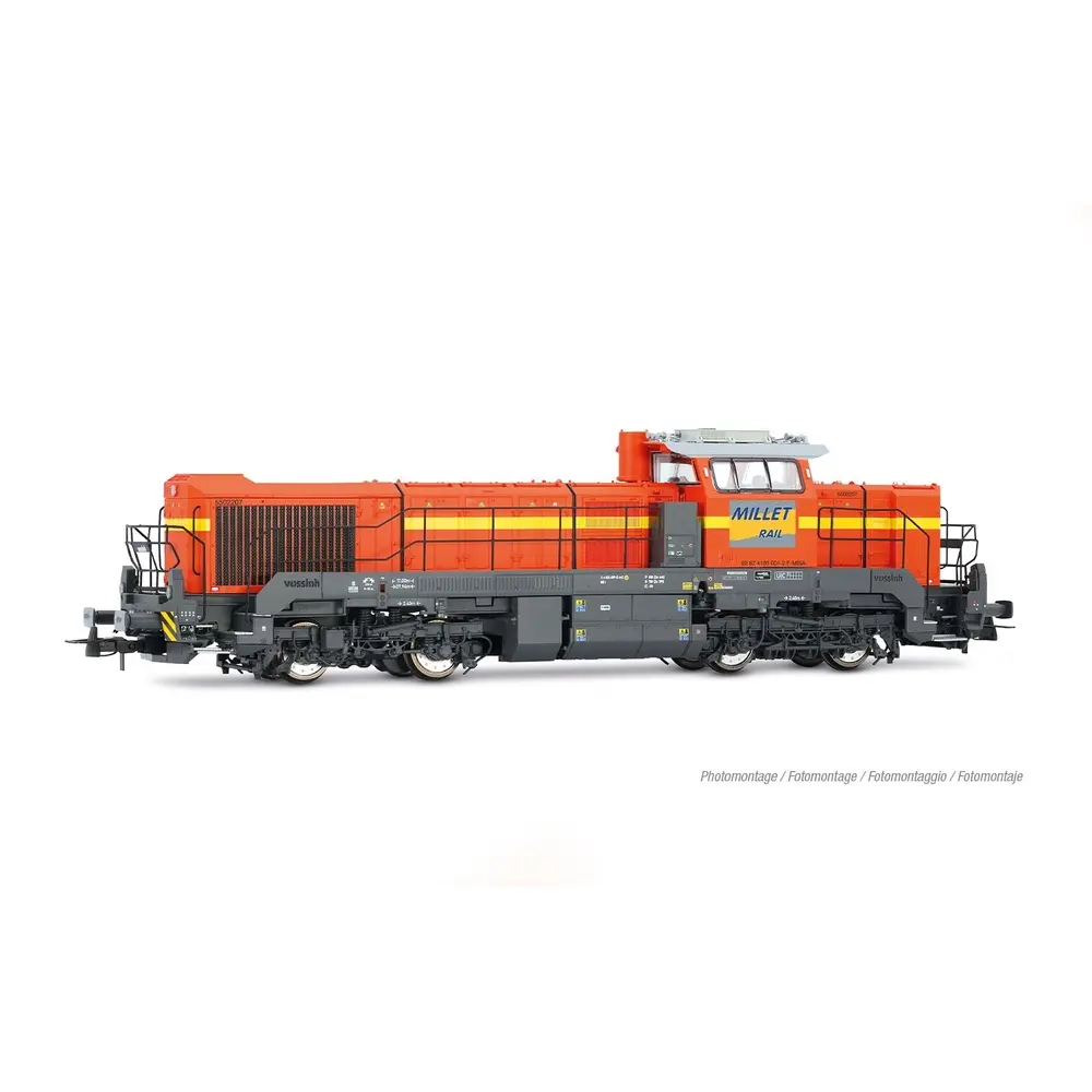 Locomotive diesel-electrique type Vossloh DE 18 "Millet Rail" - Jouef HJ2472 - HO 1/87 - SNCF - EP VI - Analogique
