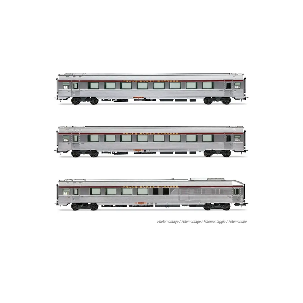 Coffret de voitures voyageurs 3 éléments - TEE "Jules Verne" - JOUEF HJ4206HM - SNCF - HO 1/87 - EP. IV - 2R