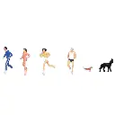 Pack de 6 figurines en footing Kato 24216 - N 1/160 - personnages miniatures