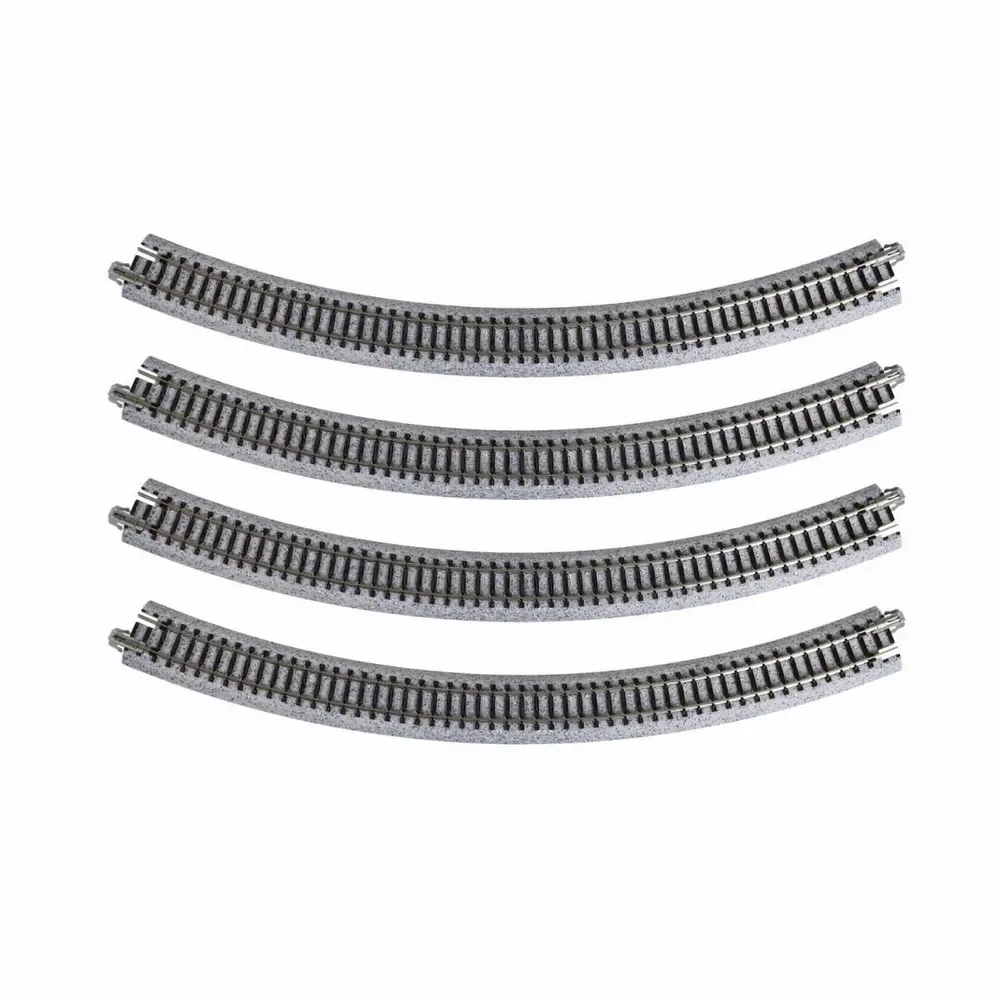 4 rails courbes Unitrack 348 mm 45° code 80 - Kato K20-132 - N 1/160 - 2R