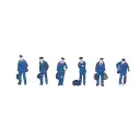 6 Figurines de l'équipage du train japonais - Kato K24-201 - N 1/160