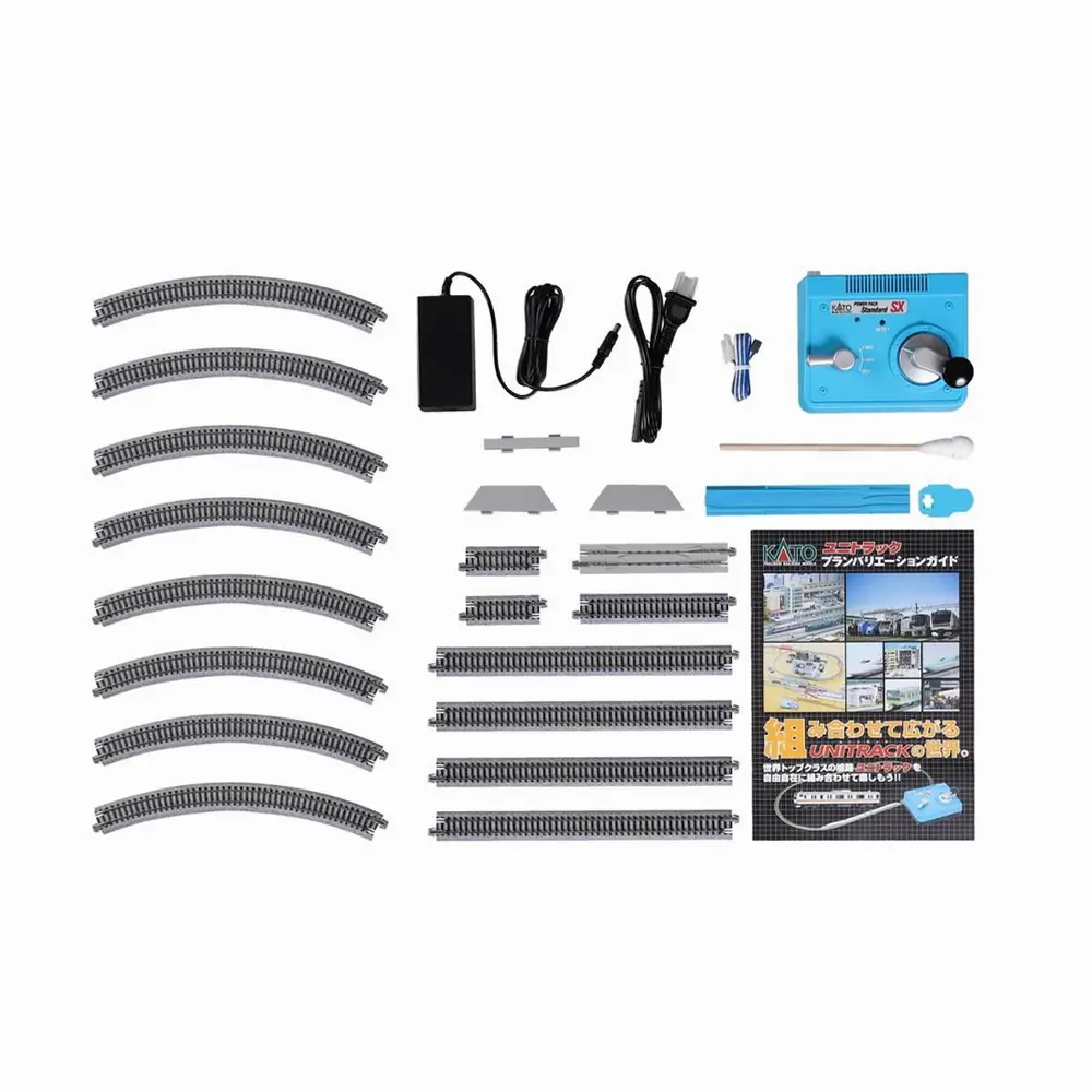 Master Set M1 de rail piste ovale avec Kato power pack SX Unitrack code 80 - Kato K20-852 - N 1/160 - 2R
