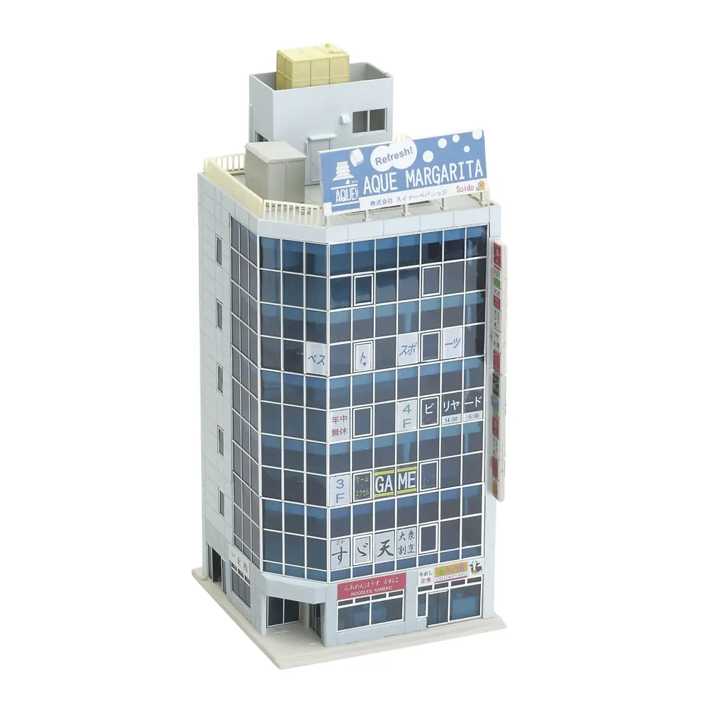 Immeuble de bureaux d'angle Diotown Metro de 6 étages, bleu (pré-construit) - Kato K23-433A - N 1/160