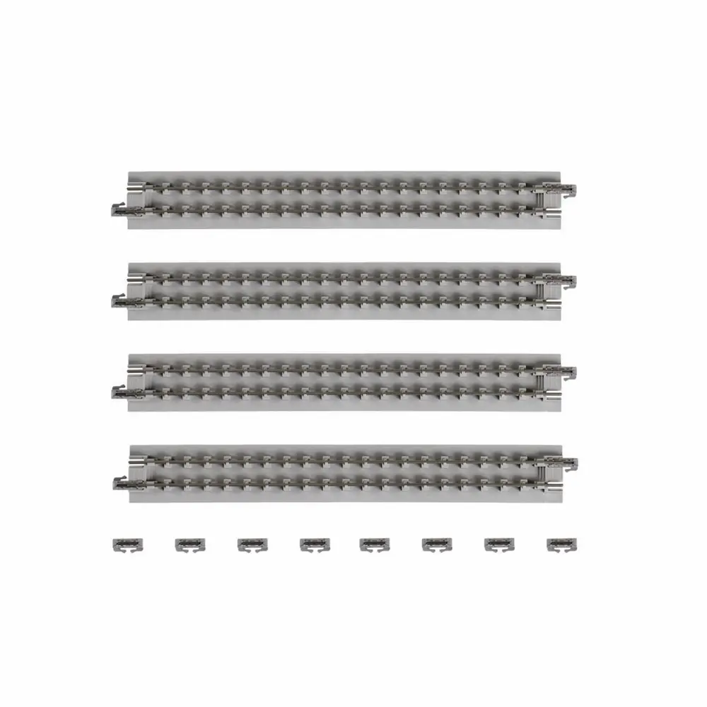 8 rails droits d'exposition Unitrack 186 mm - Kato 20-016A - N 1/160