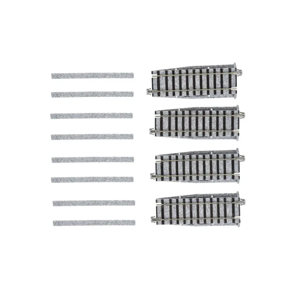 4 rails droits auxiliaires d'aiguillage Unitrack 97 mm code 83 - Kato 2-192 - HO 1/87 - 2R