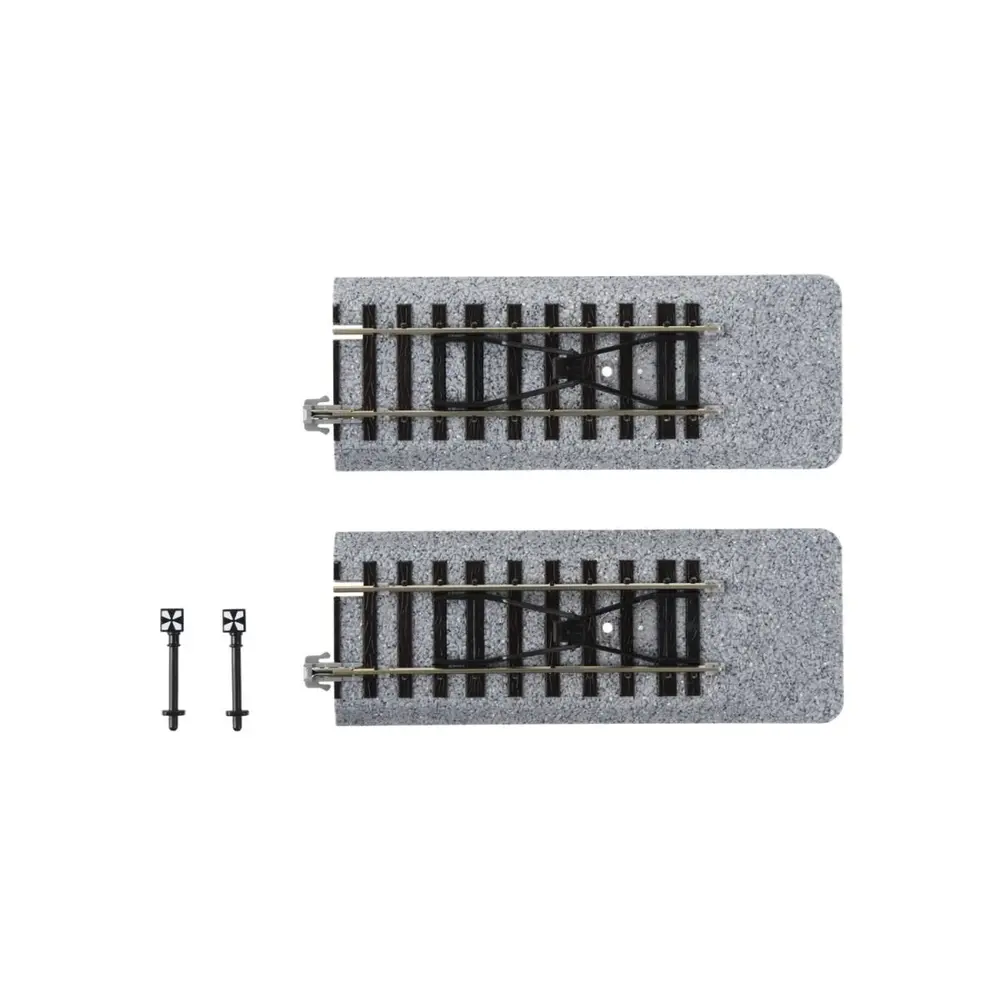 2 rails droits Unitrack (S109B) avec butée tampon - Kato 2-170 - HO 1/87