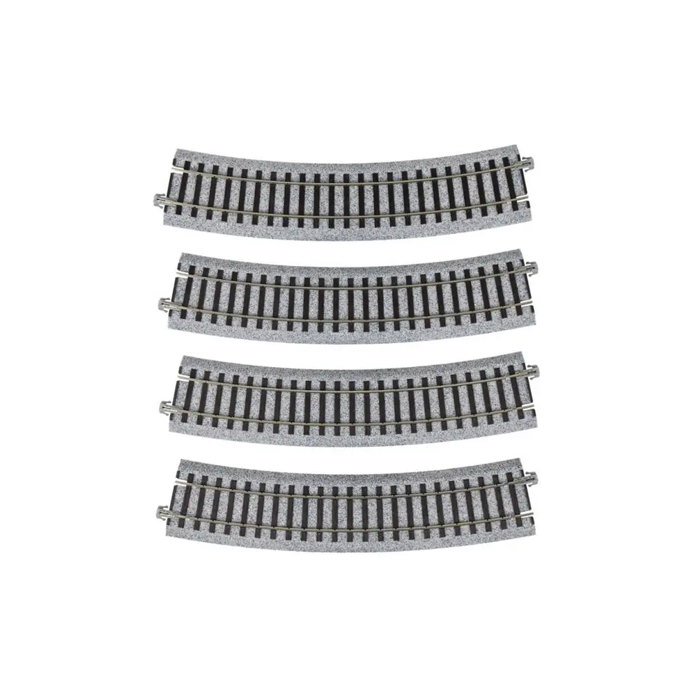 4 rails courbes Unitrack 490 mm 22,5° code 83 - Kato 2-270 - HO 1/87 - 2R