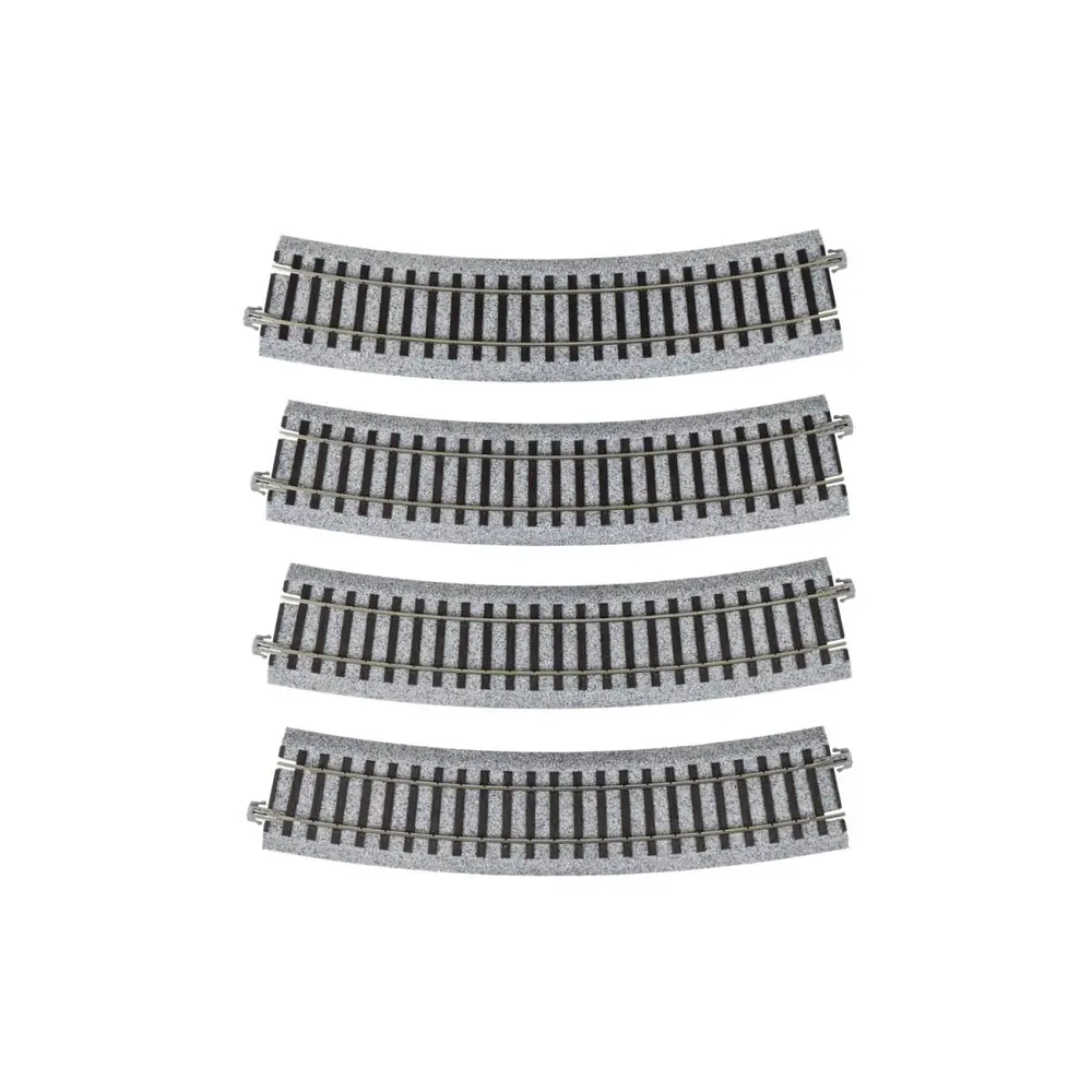 4 rails incurvés Unitrack (R490-22.5) 22,5 degrés - Kato 2-270 - HO 1/87