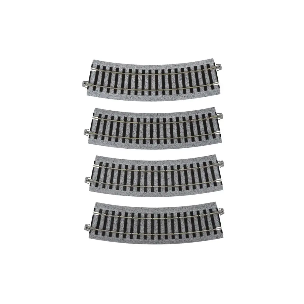 4 rails incurvés Unitrack (R370-22.5) 22,5 degrés - Kato 2-280 - HO 1/87