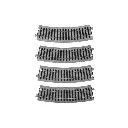 4 rails incurvés Unitrack (R370-22.5) 22,5 degrés - Kato 2-280 - HO 1/87