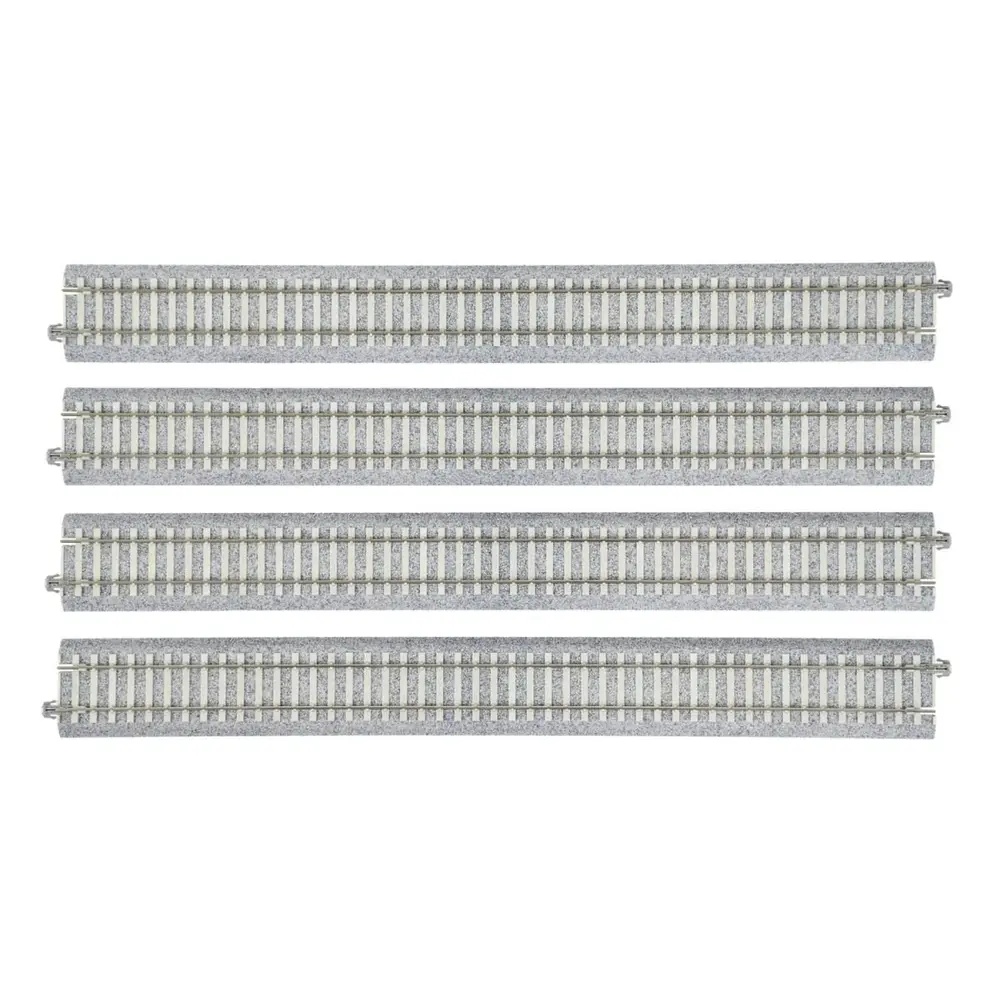 4 rails droits Unitrack (S369PC) CS 369mm - Kato 2-181 - HO 1/87